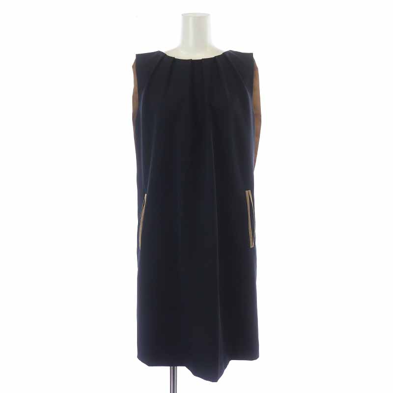 ランバンオンブルー LANVIN en Bleu ワンピース ひざ丈 ノースリーブ  