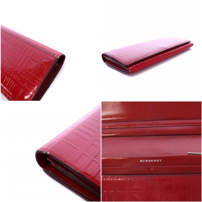 新品　Burberry 長財布　赤 バーバリー BURBERRY ラウンドファスナー 長財布 ホースフェリー
