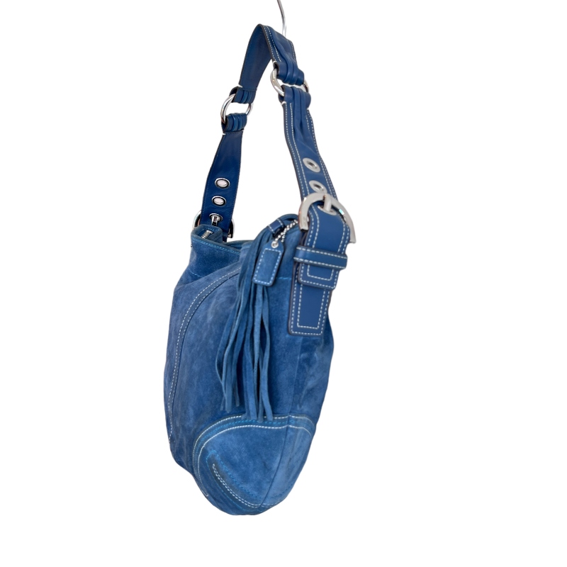 コーチ COACH スエード ワンショルダー ショルダーバッグ ブルー 青 