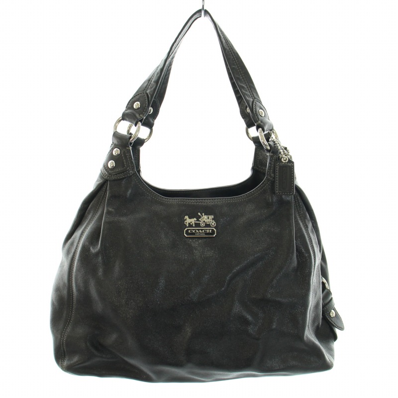 COACH 黒 レザー バッグ 定価5万 希少品 COACH コーチ トートバッグ レザー ブラック : ブランドスクエア
