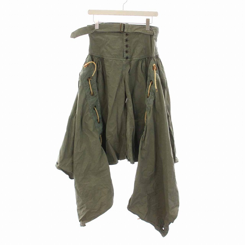 キャピタル kapital ワイドパンツ ガウチョパンツ 変形 XS カーキ /YM  