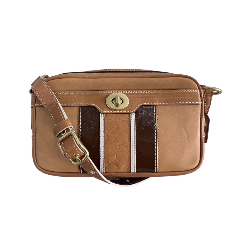 美品✨ コーチ coach ショルダーバッグ レザー ターンロック ブラウン 茶 コーチ COACH シグネチャー ターンロック レザー ショルダー