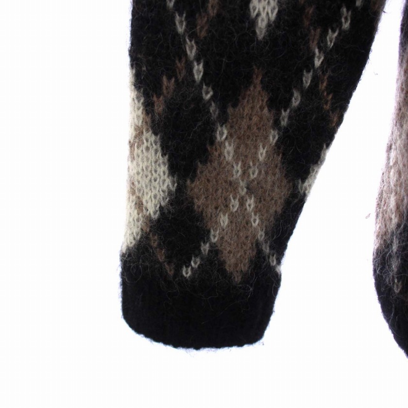 バトナー BATONER ROKU 6 BEAUTY&YOUTH 別注 モヘアアーガイルニット  