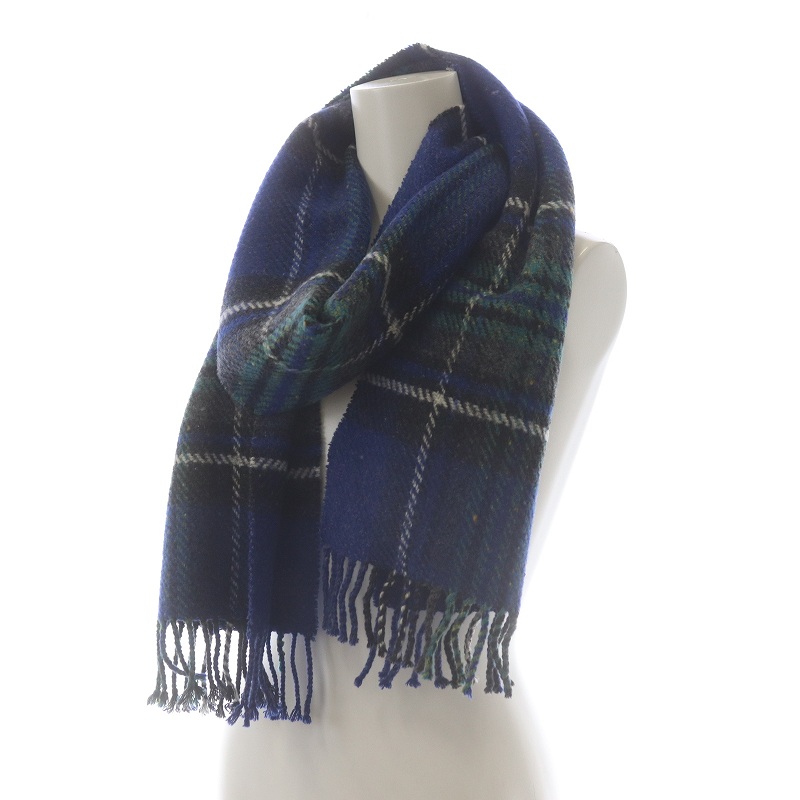 中古】johnstons of elgin(ジョンストンズ) マフラー チェック柄  