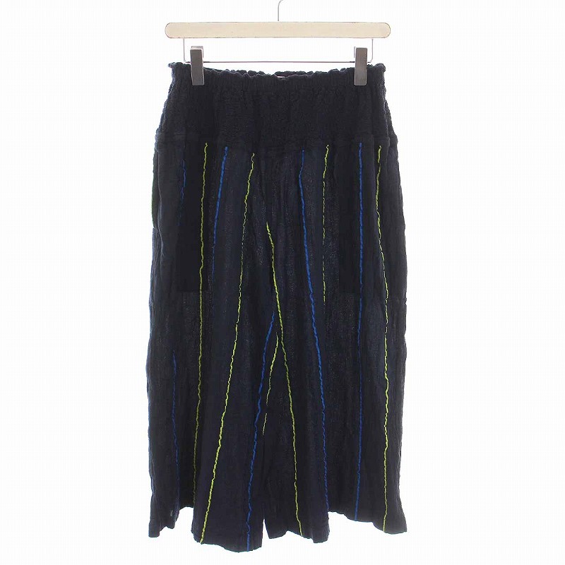 ミーイッセイミヤケ プリーツ クロップドワイドパンツ 柔らかい カット 