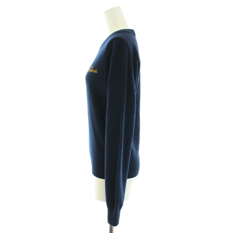 ネイビー（紺）系 【ロゴ刺繍】 CELINE セリーヌ セーター ニット 長袖