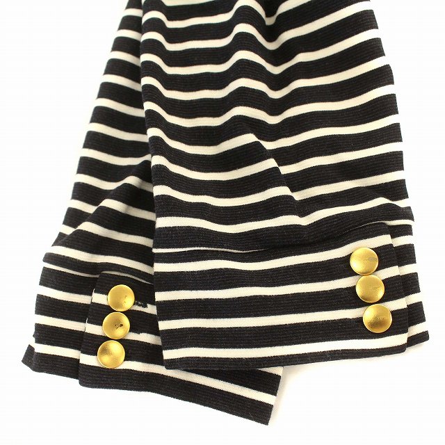 グリーンレーベルリラクシング】ボーダーカットソー 九分袖 袖