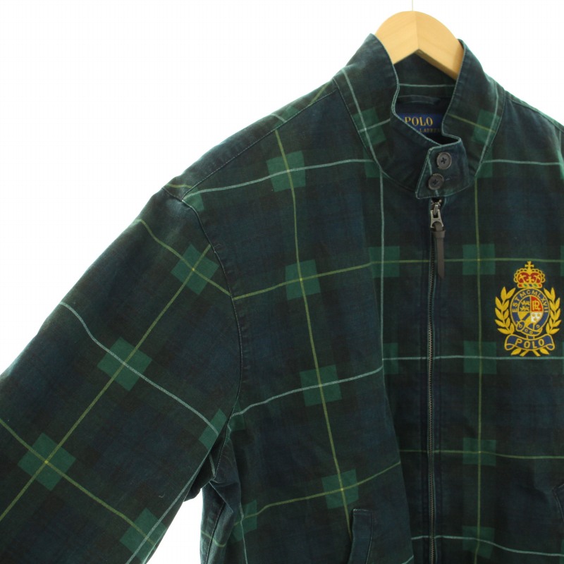 ポロバイラルフローレン スウィングトップ グリーン チェック Mサイズ Polo by Ralph Lauren ポロラルフローレン スイングトップ 裏地
