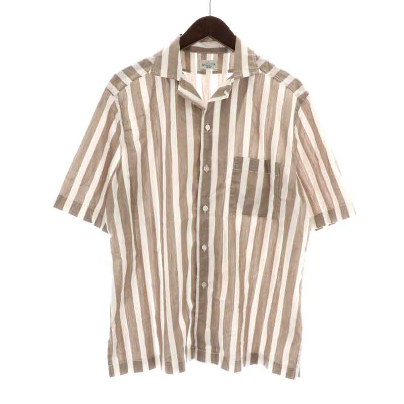バグッタ Bagutta オープンカラーシャツ カジュアルシャツ ストライプ 