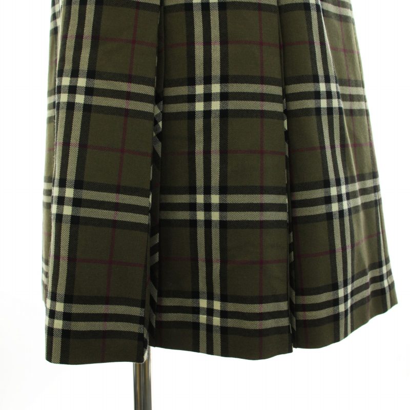 バーバリー ロンドン BURBERRY LONDON プリーツスカート ひざ丈 タック