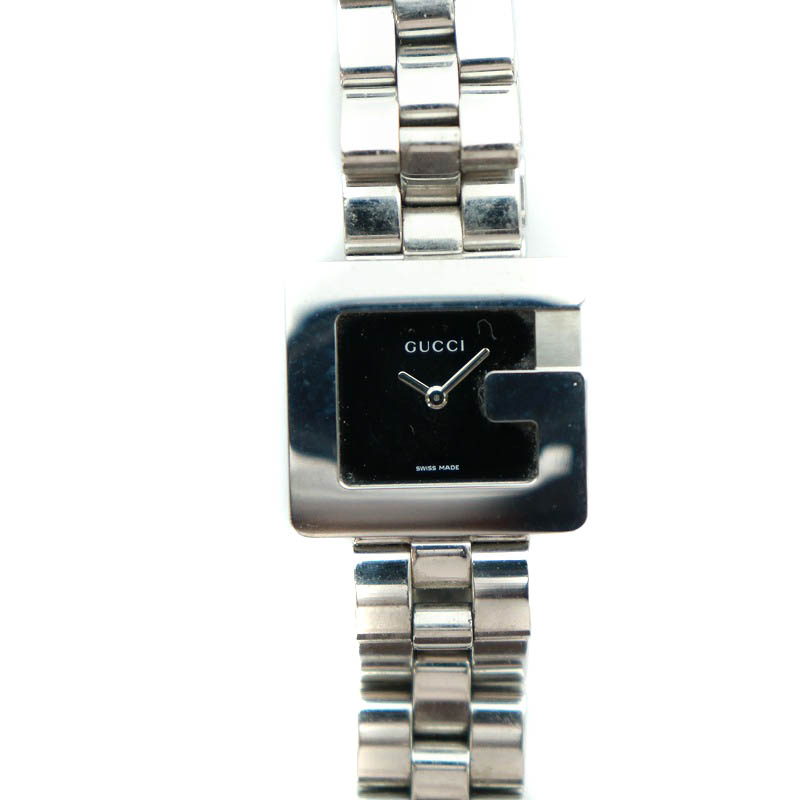 グッチ GUCCI 腕時計 クォーツ アナログ 2針 Gロゴ スクエア 黒文字盤  