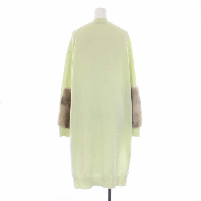 ドゥロワー Drawer ニットロングカーディガン 長袖 ミンクファー  