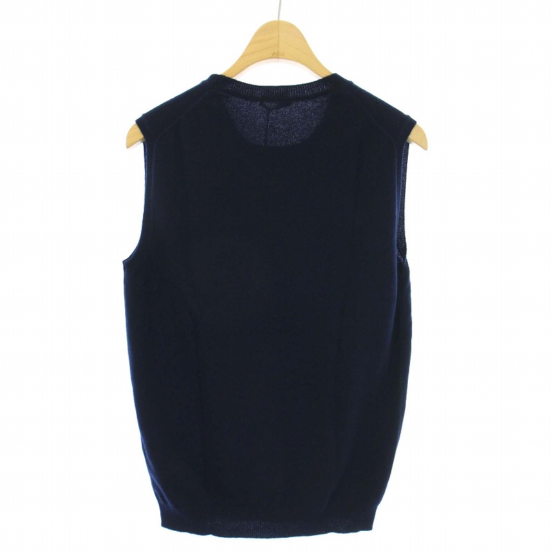 未使用品 クルチアーニ cruciani カシミヤ ベスト ニット 44 S 紺 