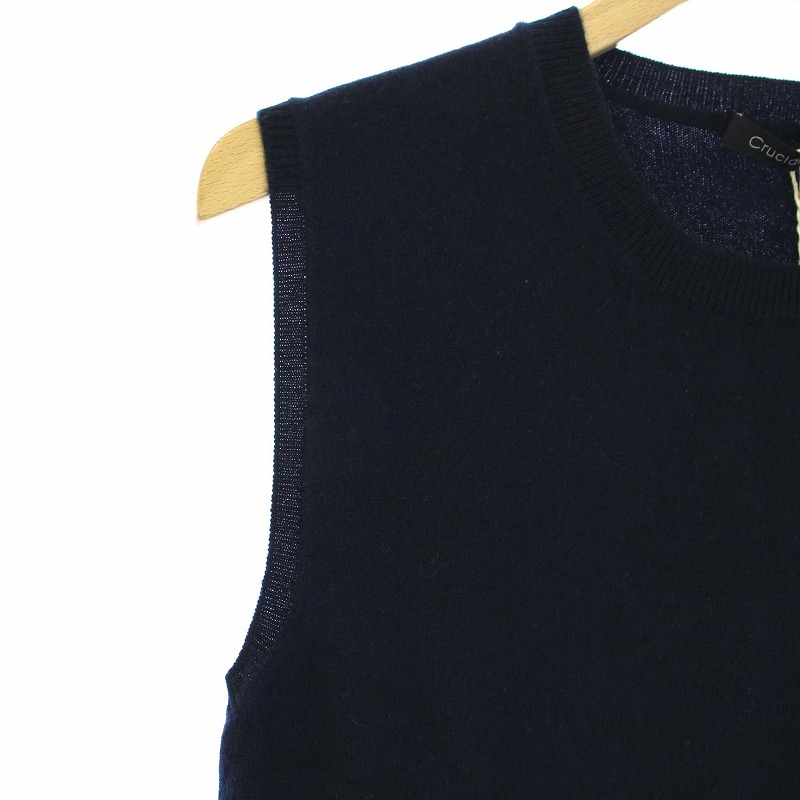 未使用品 クルチアーニ cruciani カシミヤ ベスト ニット 44 S 紺 