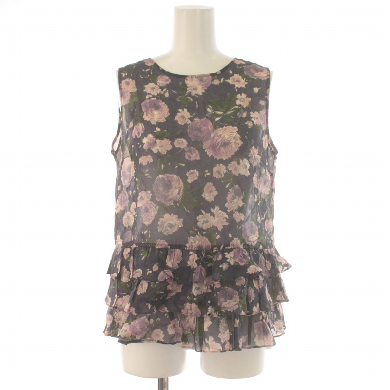 ルールロジェット フラワーシルクフリルブラウス leur logette(ルール