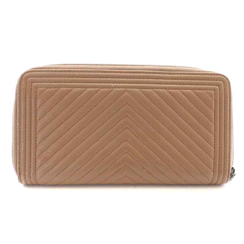 シャネル CHANEL ボーイシャネル シェブロン ココマーク 長財布 小銭 