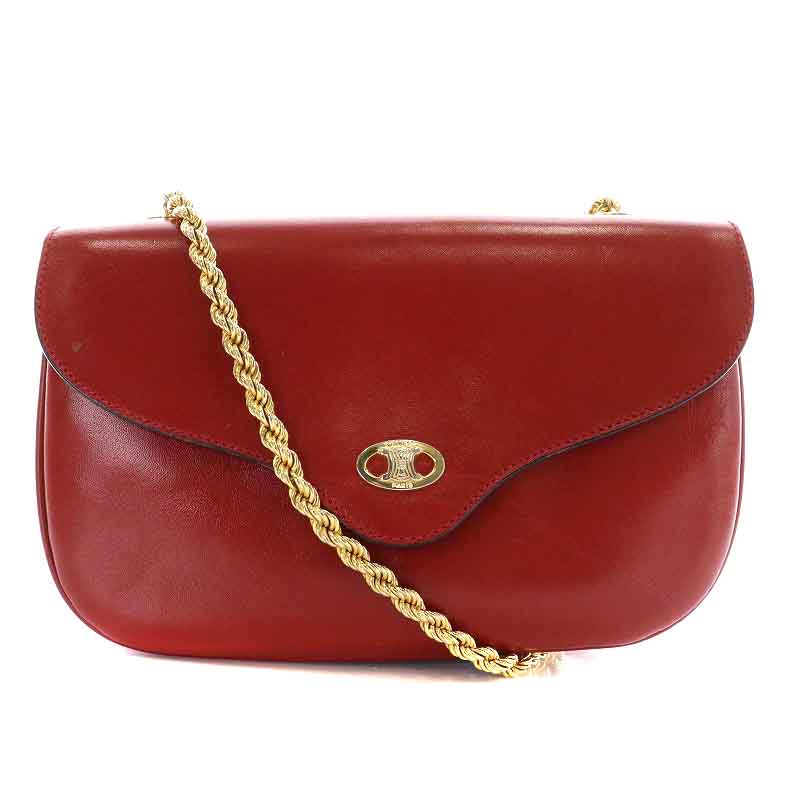 セリーヌ CELINE ショルダーバッグ レザー ヴィンテージ チェーン  