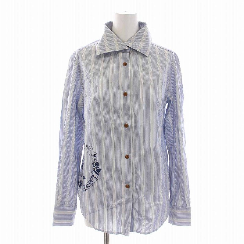 Vivienne Westwood RED LABEL水色ストライプ長袖シャツ