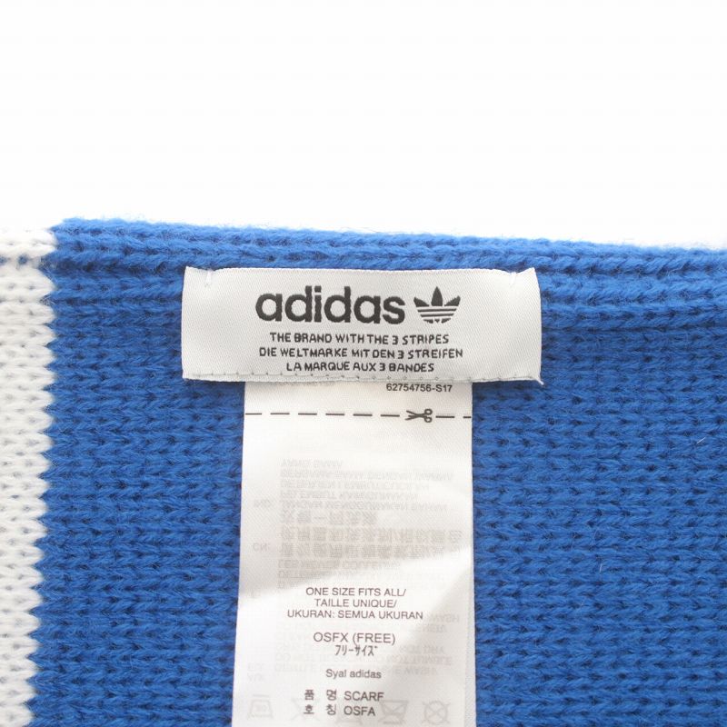 アディダスオリジナルス adidas originals マフラー ロゴ 青 ブルー 白