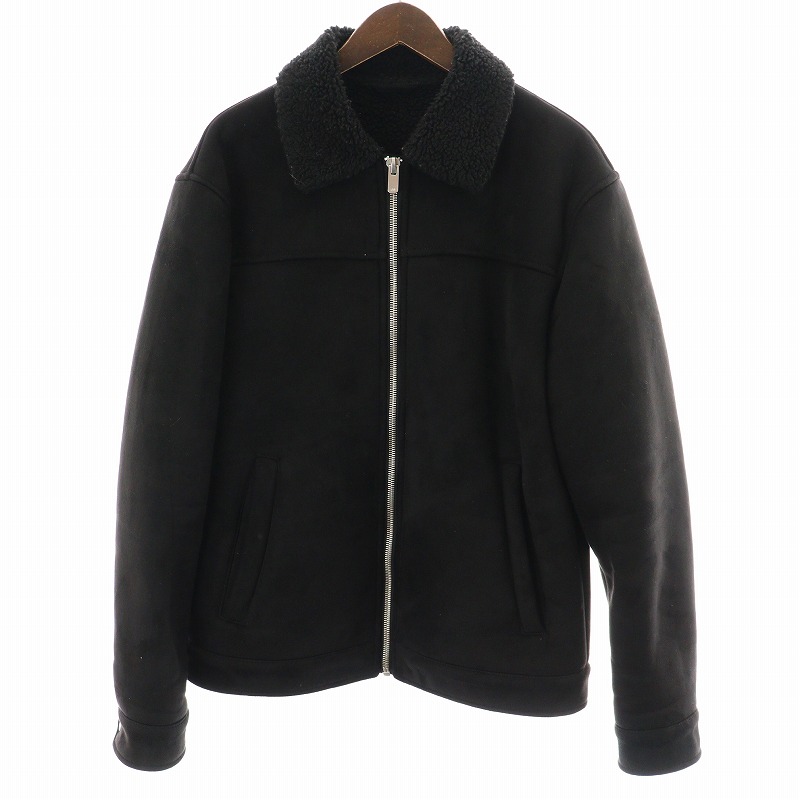 ザラ ZARA フェイクスエード ジャケット 裏ボア アウター M 黒 