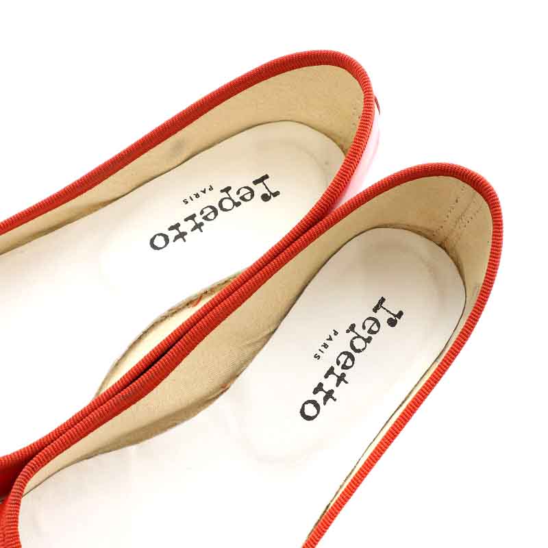レペットrepetto エナメル赤バレエシューズフラットシューズ36