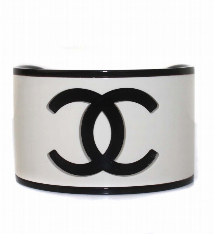 シャネル CHANEL 23AW B23C ココマーク バングル ブレスレット 黒 白  