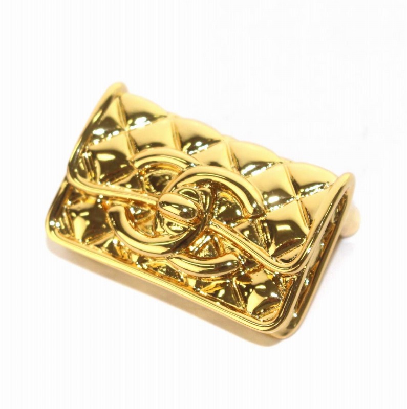 シャネル CHANEL B23K ココマーク マトラッセ バッグブローチ ゴールド  