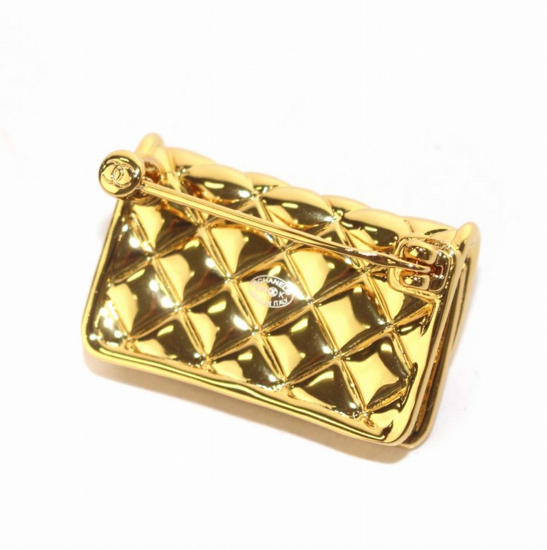 シャネル CHANEL B23K ココマーク マトラッセ バッグブローチ ゴールド  