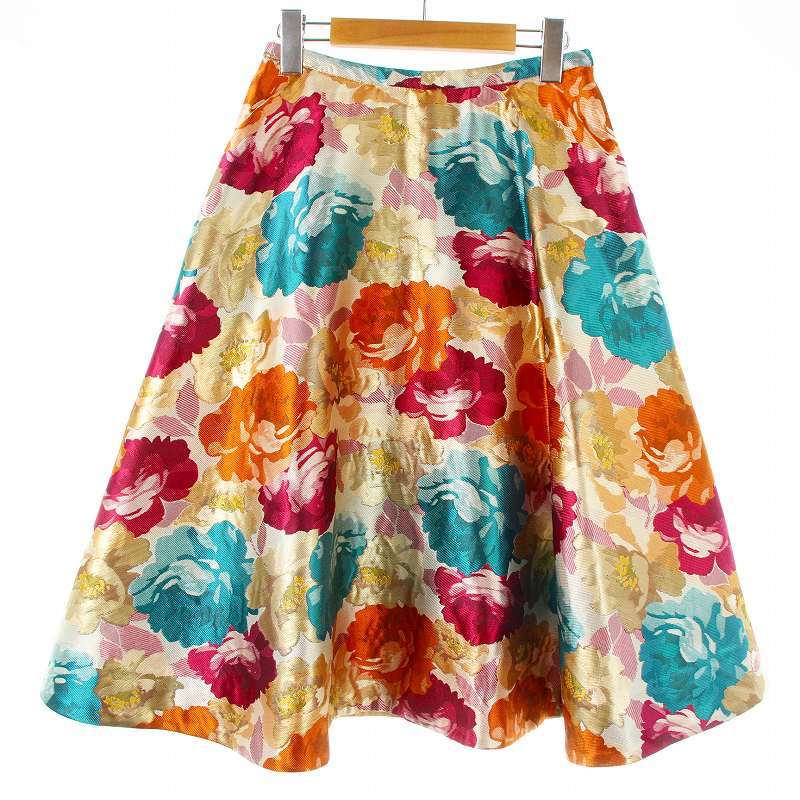 チェスティ Chesty フラワージャガードスカート フレア ミモレ ロング  