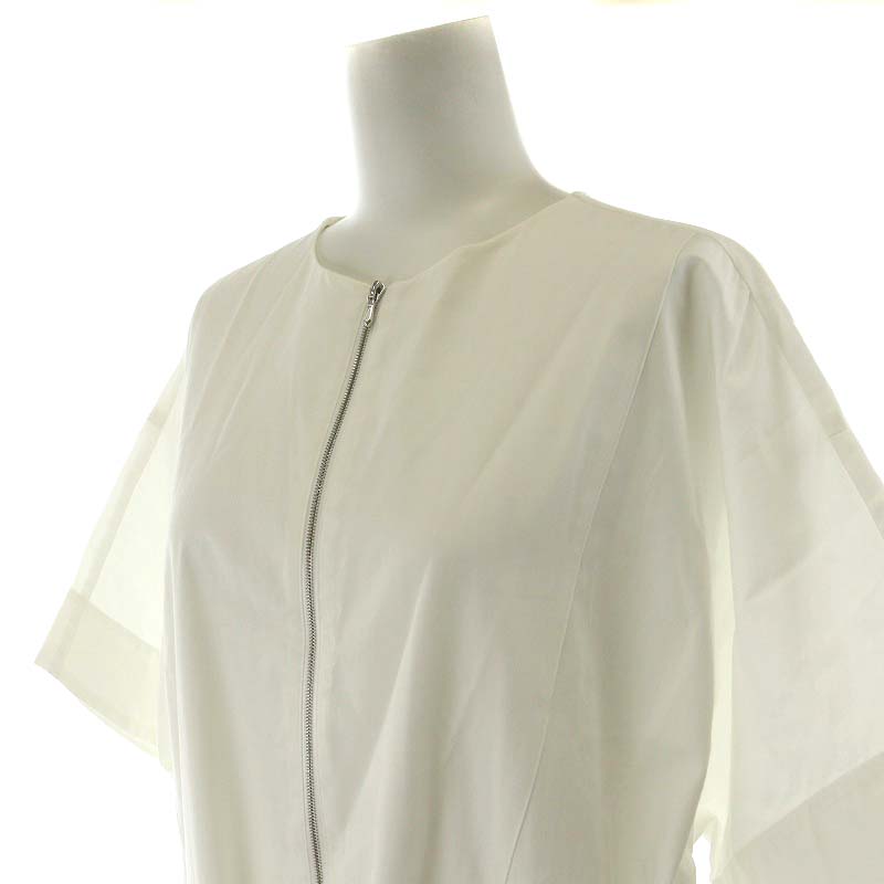 エブール　ワンピース　38 白 エブール ワンピース 38 白 コットンリネンタイプライター ワンピース