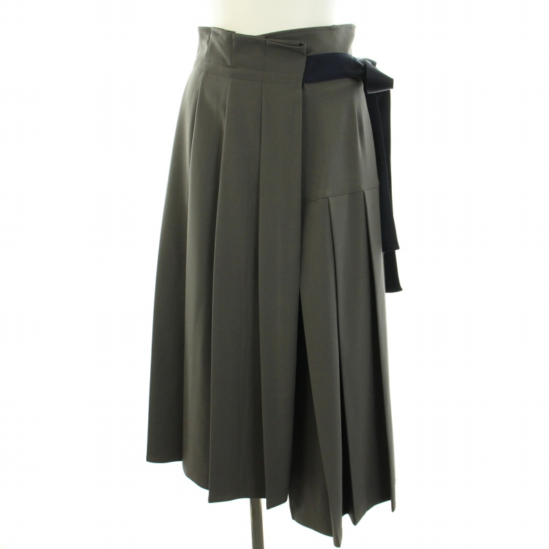 ルシェルブルー LE CIEL BLEU プリーツスカート ロング サイドリボン  