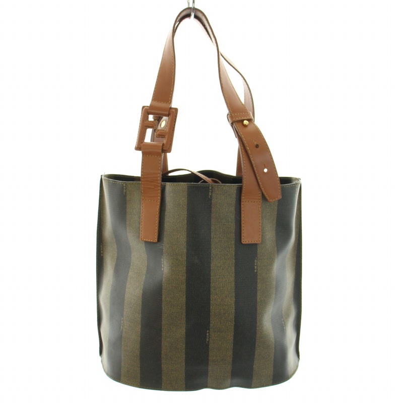 ビンテージ オールド フェンディ ペカン柄ブロックチェック 2wayトートバッグ FENDI】【ヴィンテージ】フェンディ『ペカン柄 ブロックチェック 2WAY