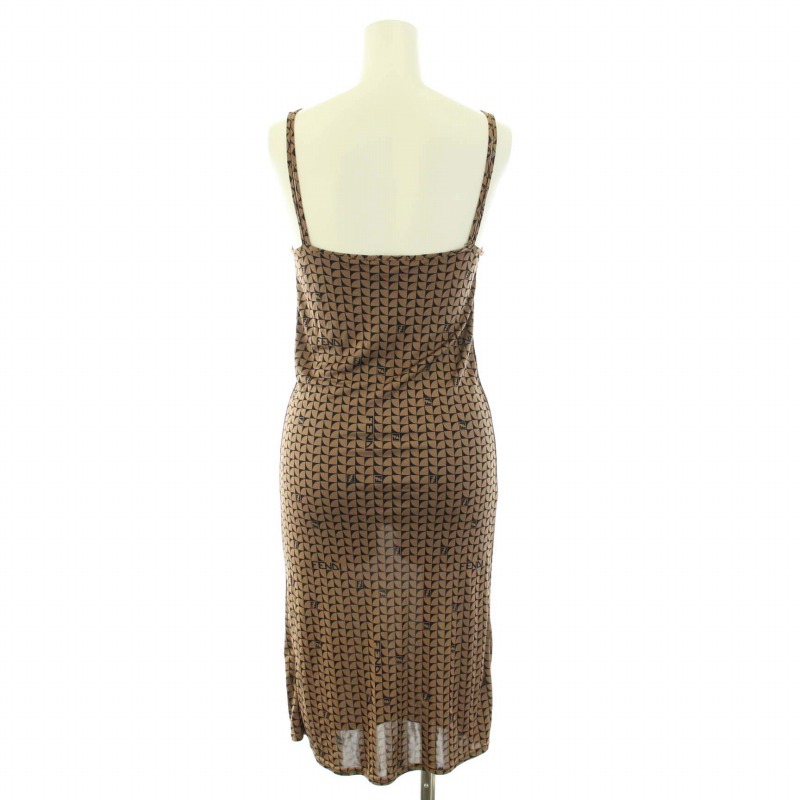 フェンディ FENDI キャミソールワンピース ひざ丈 ノースリーブ ズッカ  