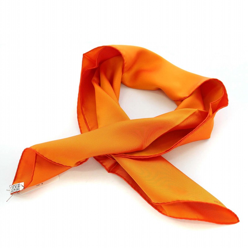 HERMES エルメス ロゴ スカーフ オレンジ レディース(スカーフ)｜売買
