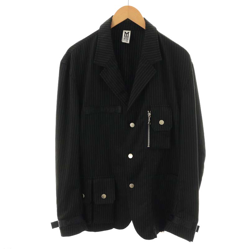 myne マイン ジャケット ストライプ柄 L 黒 ブラック /AN21 メンズ 081