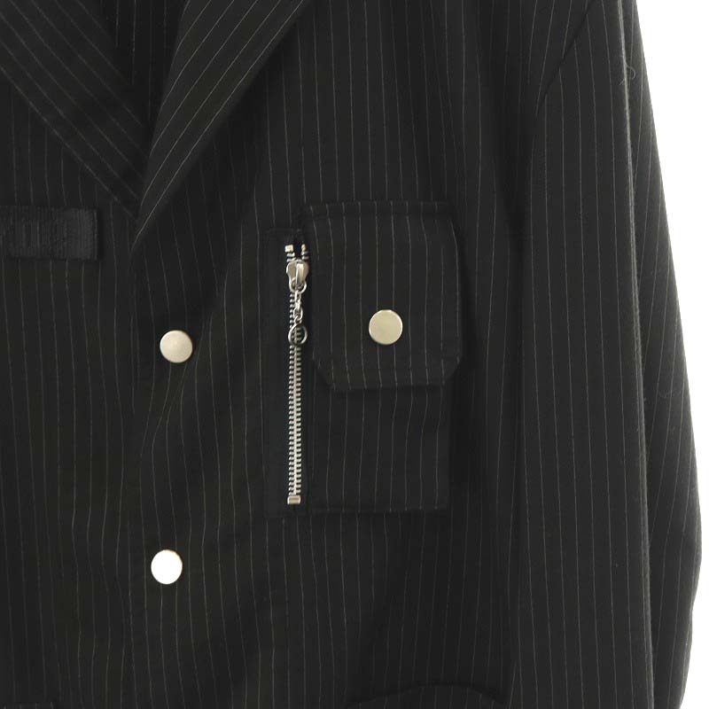 myne マイン ジャケット ストライプ柄 L 黒 ブラック /AN21 メンズ 081