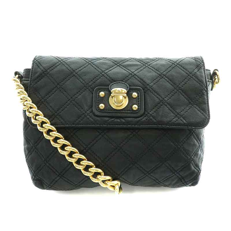 MARC JACOBS ショルダーバッグ ブラック/ゴールド MARC JACOBS ブラックショルダーバッグ ゴールドチェーン