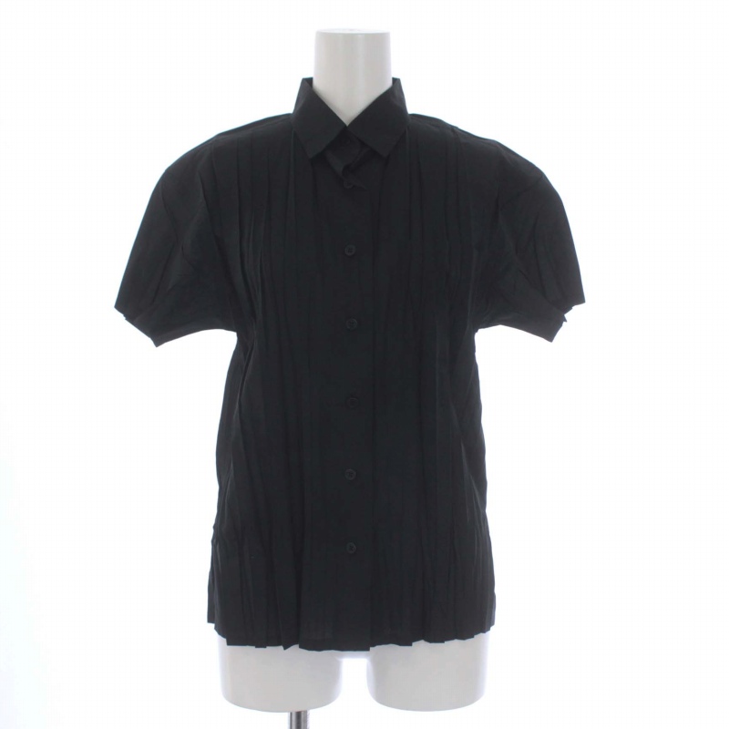 イッセイミヤケ ISSEY MIYAKE FETE シャツ ブラウス 半袖 プリーツ 2 M 