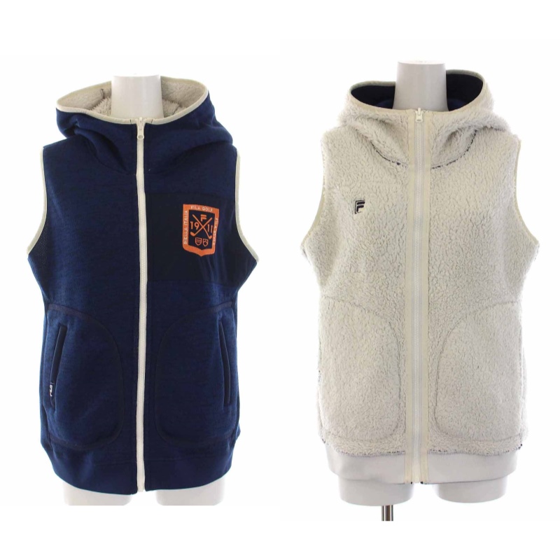 フィラ FILA GOLF ゴルフウェア ボア ベスト リバーシブル ジップ 