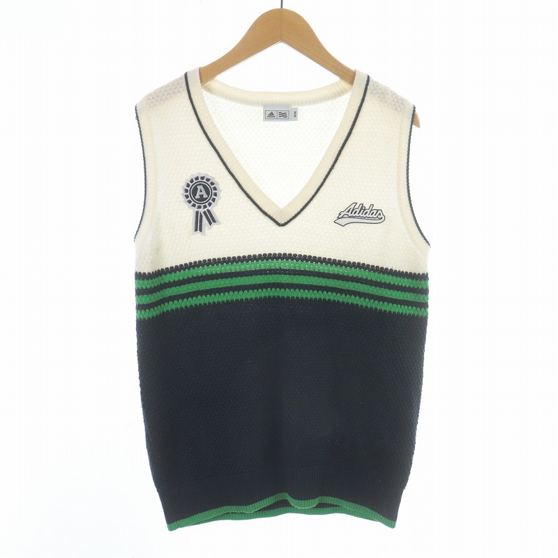 アディダス adidas ゴルフ ベスト ニット Vネック プルオーバー ロゴ
