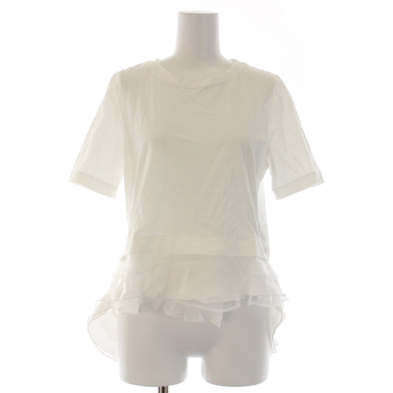 《今期新作》ミュベール　チュールリボンロングスリーブカットソー MUVEIL(ミュベール) チュールリボンロングスリーブカットソー