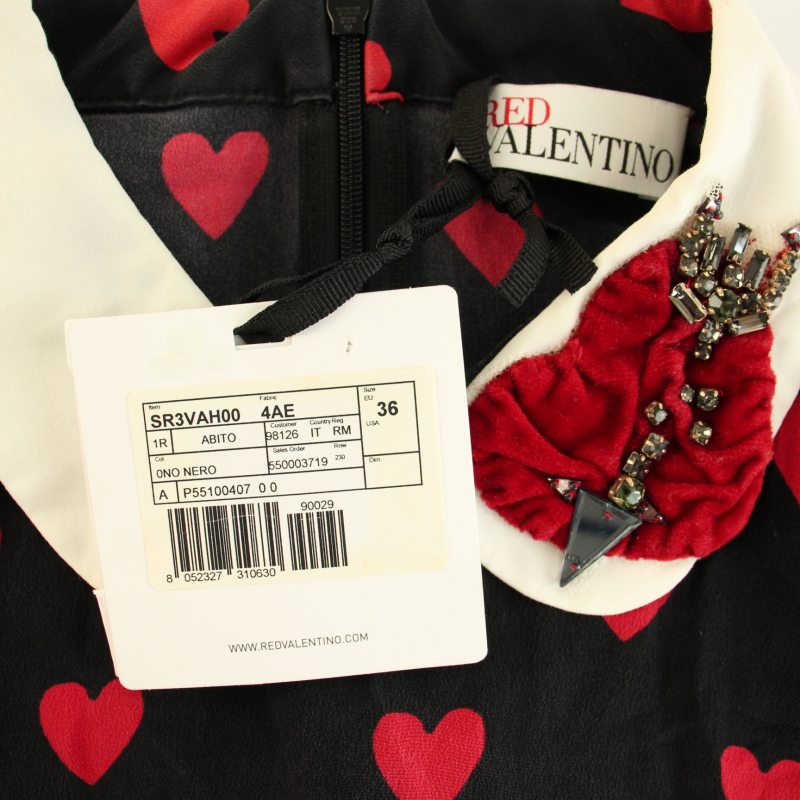 RED VALENTINO 半袖ミニワンピース XS レッド ヴァレンティノ RED VALENTINO シルクドレス ワンピース