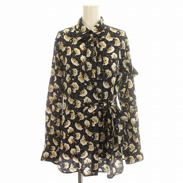 未使用品 クロエ CHLOE 20SS シルク100 シャツ 花柄 リボン 長袖 