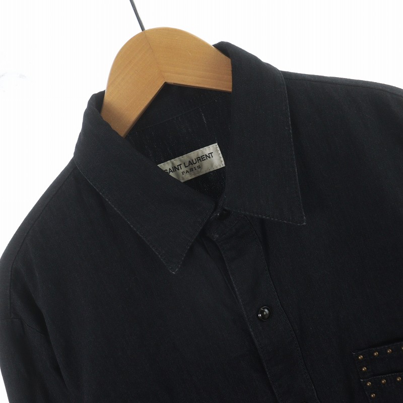 サンローラン パリ SAINT LAURENT PARIS 2019 スタッズポケットシャツ 