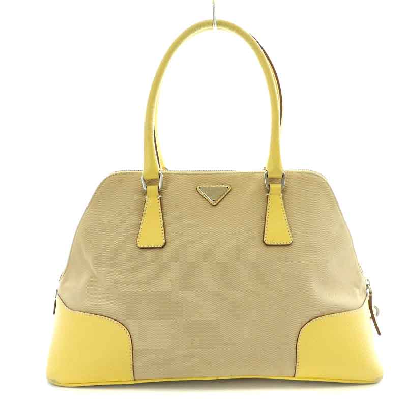 [PRADA] CANAPA カナパ 三角プレート キャンバス ブリーフケース PRADA] CANAPA カナパ 三角プレート キャンバス ブリーフケース