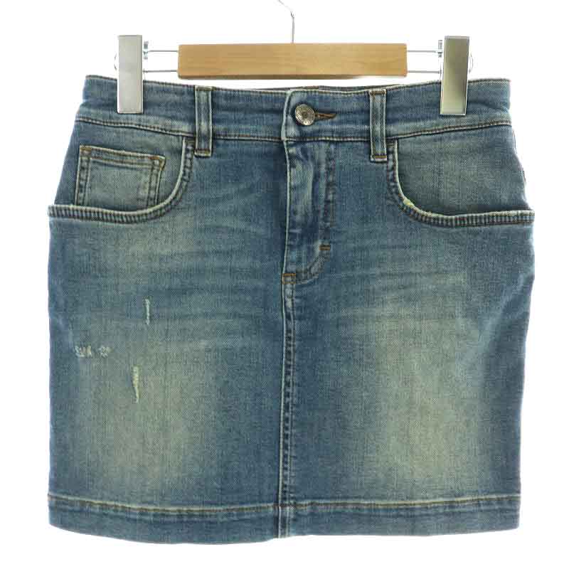 ドルチェ&ガッバーナ ドルガバ デニムスカート ミニ タイト ダメージ加工