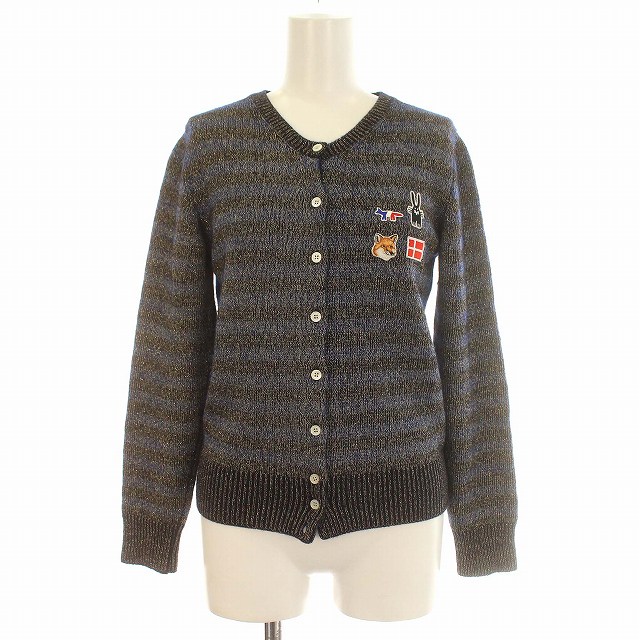 メゾンキツネ MAISON KITSUNE Peter Jensen カーディガン ボーダー 金