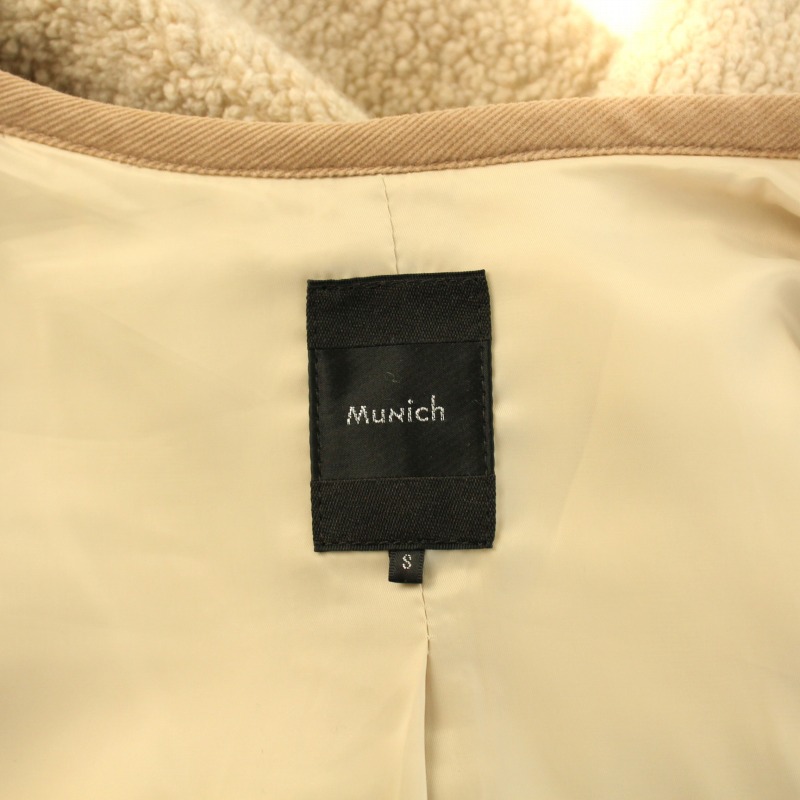 ミューニック Munich ノーカラーコート ボア フリース ロング丈 ミューニック Munich ノーカラーコート ボア フリース ロング丈