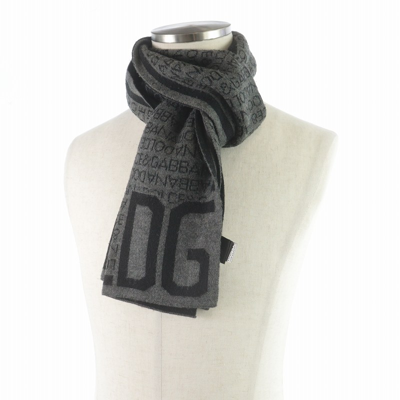 ドルチェ&ガッバーナ ドルガバ DOLCE&GABBANA マフラー ロゴ ウール