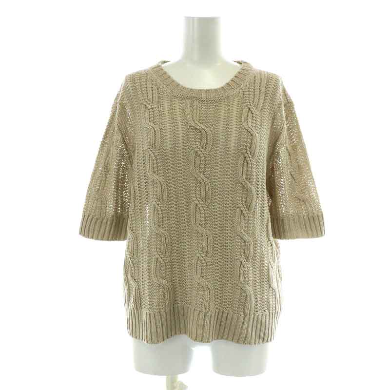 マックスマーラ MAX MARA ケーブルニット セーター 半袖 クルーネック 